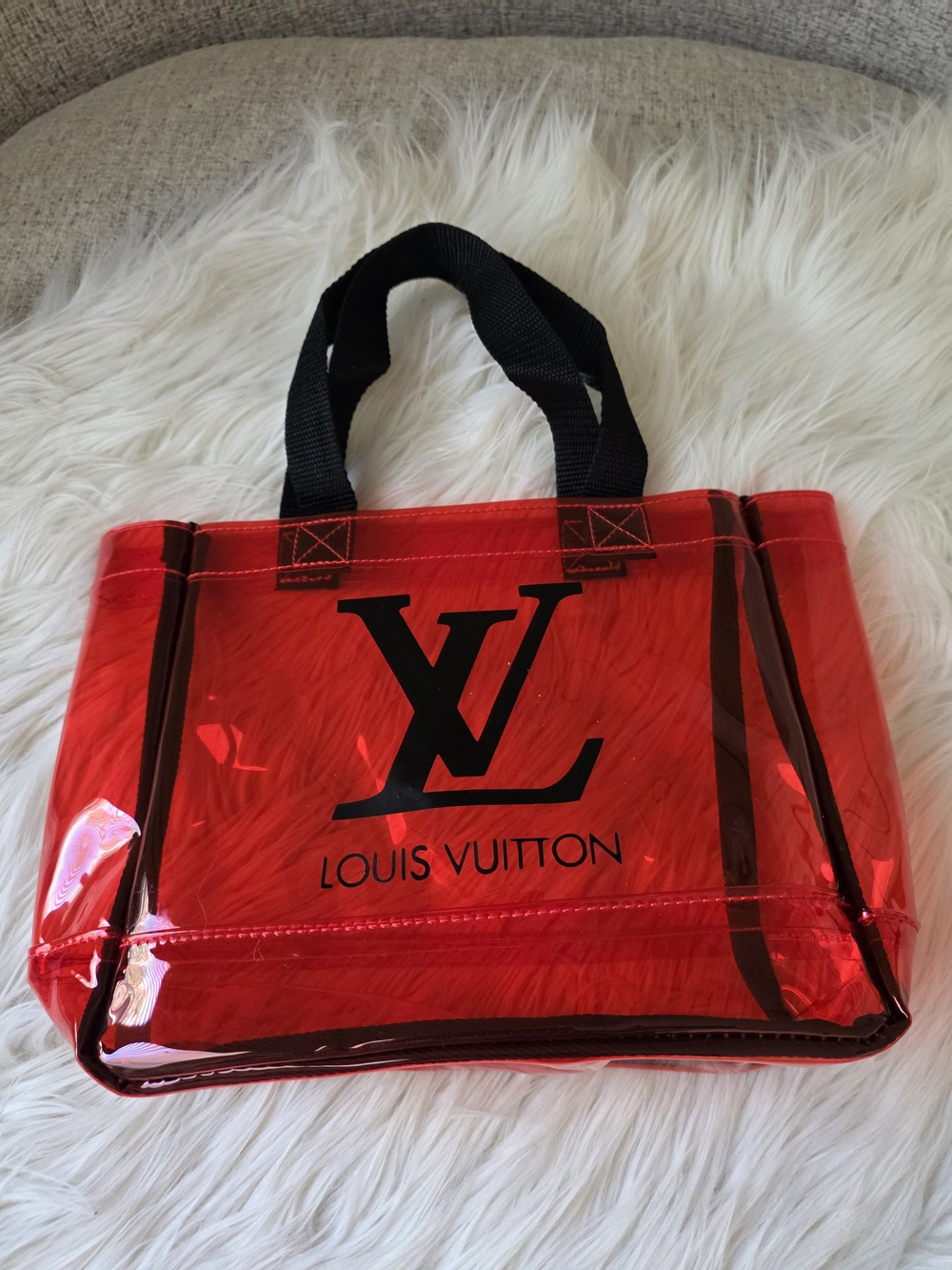 Red Transparent Tote Bag - Picture 7 of 11